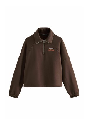 Next, QUARTER ZIP SWEATSHIRT - Sweatshirt - brown autumnal graphic