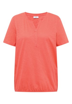 Cecil, BASIC SHIRT IM TUNIKA-LOOK - T-shirt basique - shiny coral