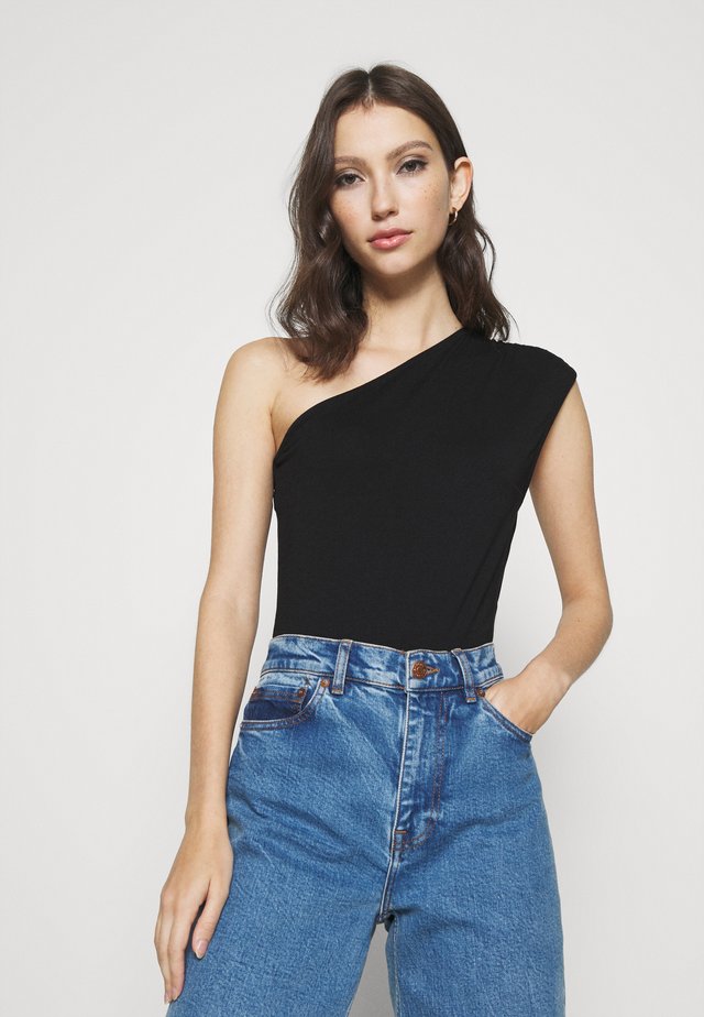 ONE SHOULDER SLEEVELESS BODY - Top - black