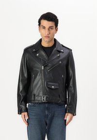 COACH MOTO JACKET - Δερμάτινο μπουφάν - black
