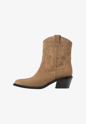 Kovbojské/motorkářské kotníkové boty - beige