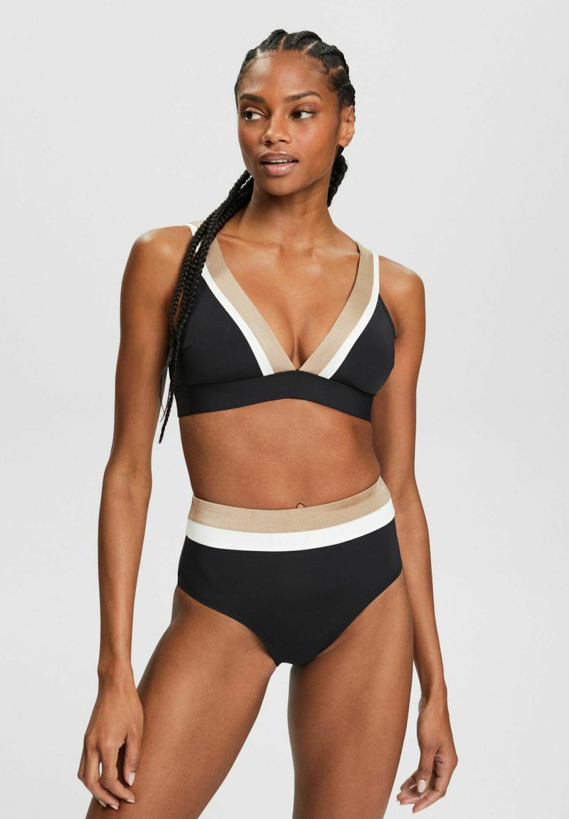 Esprit FARBIGES WATTIERTES BikiniTop black/schwarz Zalando.de