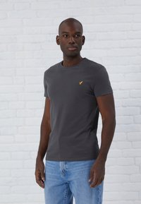 Pier One - BASIC SLIM EMBROIDERY T SHIRT - T-shirts basic - grey Miniaturebillede 1
