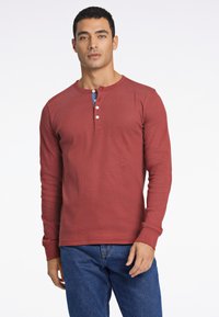 Lindbergh SOLID GRANDDAD - Maglietta a manica lunga - dk red