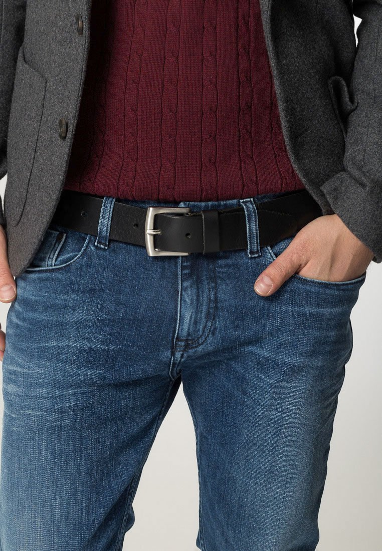 Petrol Industries Herren-Gürtel Aus Echtleder – 4 Cm Breit, Mit Metallschließe Und Logo