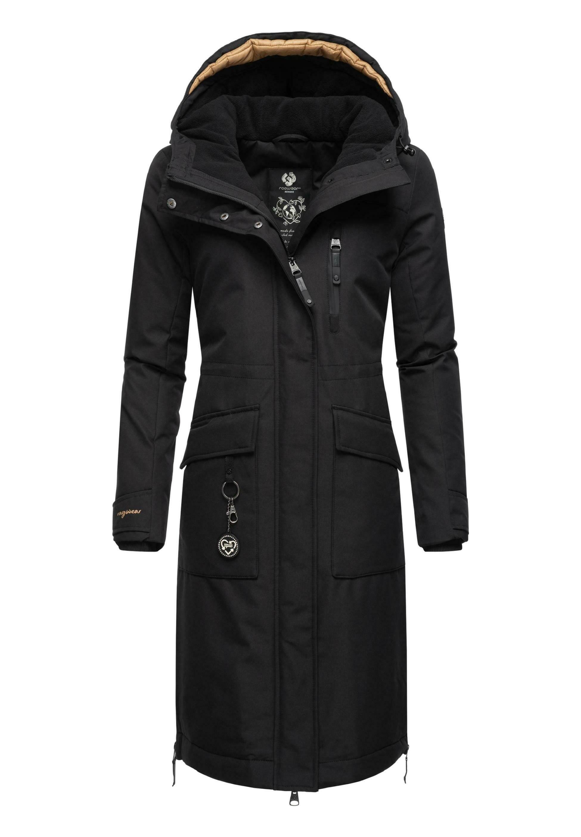 Ragwear WINTERMANTEL REFUTURA REMAKE Wintermantel black
