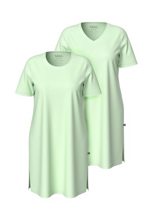 BIG 2ER-PACK RUNDHALS V-AUSSCHNITT HALBARM - Camisón - pale mint