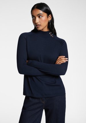 Elena Mirò CON BOTTONI GEMELLI AL COLLO - Jumper - blu