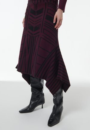 GEOMETRIC JACQUARD HANDKERCHIEF - A-lijn rok - red