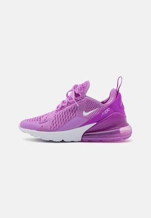 Chaussure Nike Air Max déclinée dans des dégradés de rose et de violet, avec un dessus en mesh respirant, une semelle rembourrée et une unité d'air proéminente au niveau du talon.