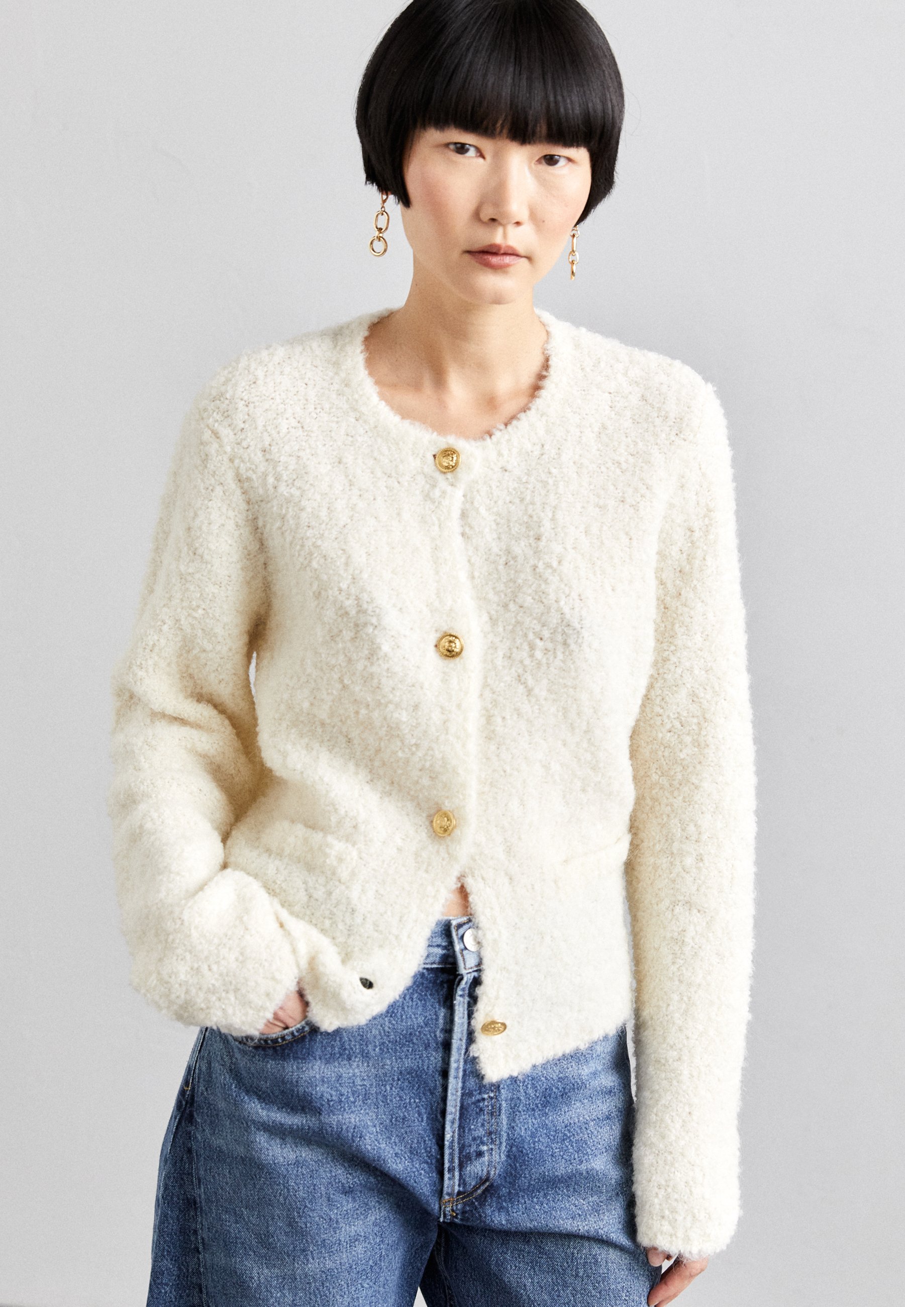 売れ筋商品|||デザイナーズリミックス ニット&セーター レディース アウター BRIELLE JACKET - Cardigan - cream Brielle Jacket Cream