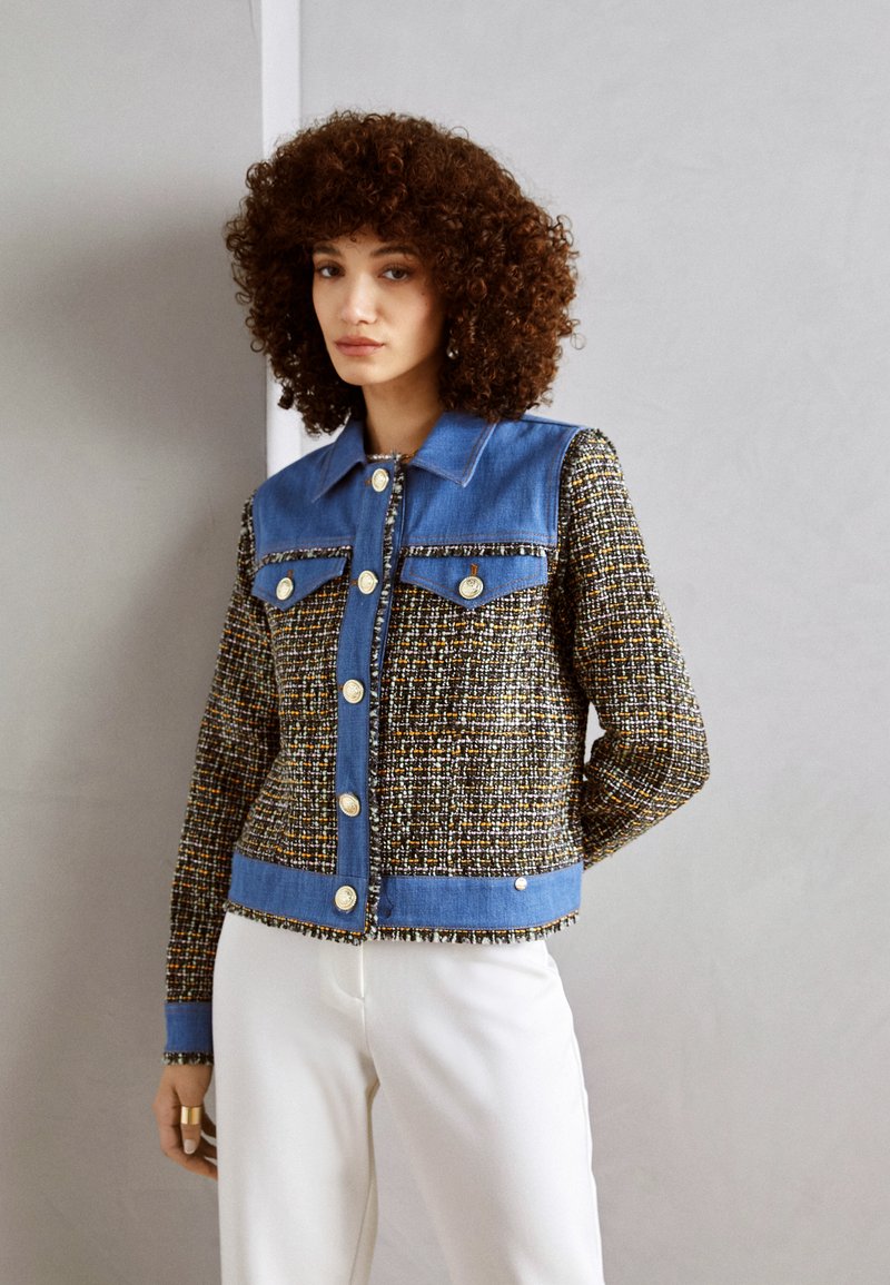 DESIGN - Veste légère style chemise en coton avec poches - Noir