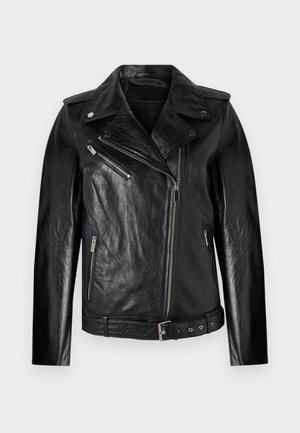 STUDIO ID BELTED BIKER JACKET - Leather jacket - black