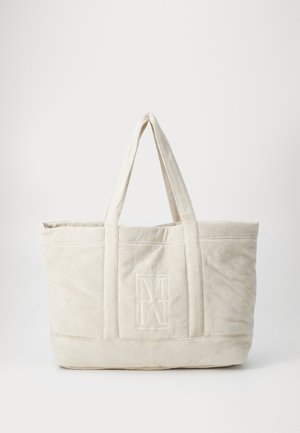 TOTE BAG SHOULDER STRAPS EMBROIDERY AT CENTER FRONT WITH POCKET - Shopper - silky stone