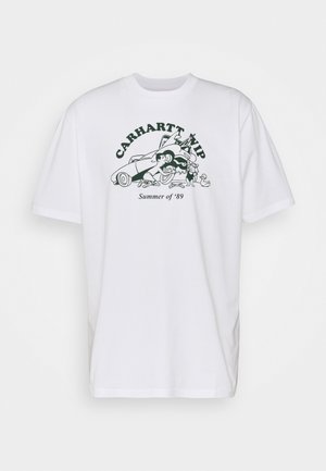 FLAT TIRE - T-shirt z nadrukiem - white
