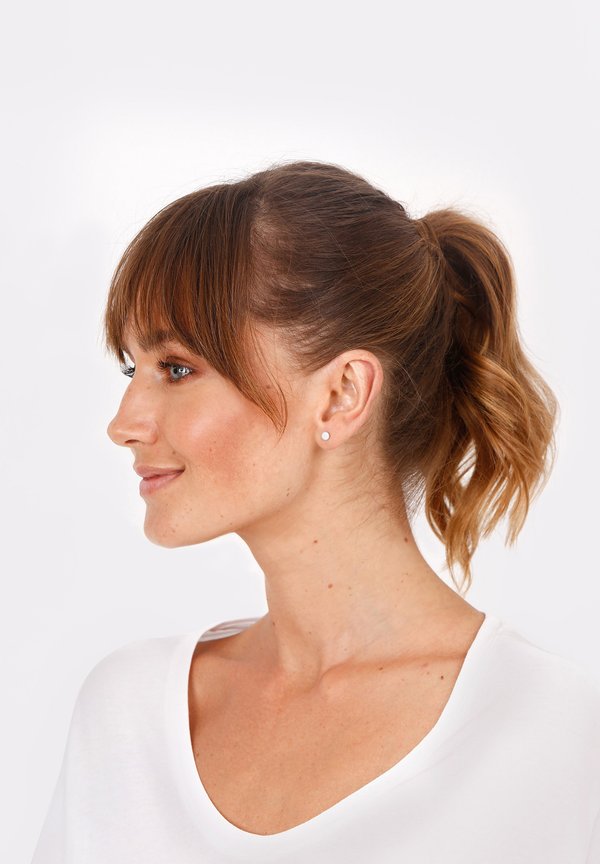 STRUCTURED GEO CIRCLE - Ohrringe - silberfarben