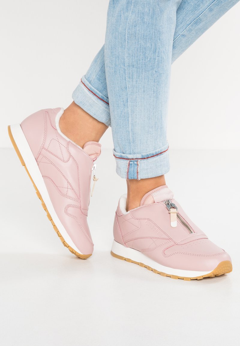 Reebok Classic CL LEATHER ZIP - Tenisky - shell pink/chalk/silver