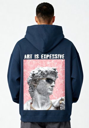 ART IS EXPENSIVE DAVID PRINT HEAVYWEIGHT - Felpa con cappuccio - dark blue