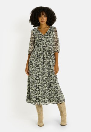 IMPRIMÉE COL V - Vestido informal - kaki