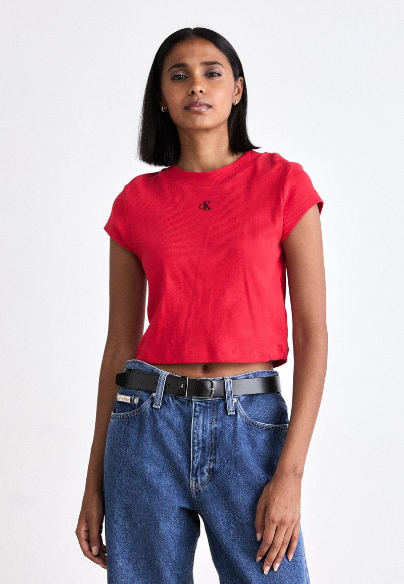 Calvin Klein Jeans CROPPED SLIM TEE - Základné tričko - candy apple
