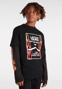 Vans BOX - Top s dlouhým rukávem - black white flame orange