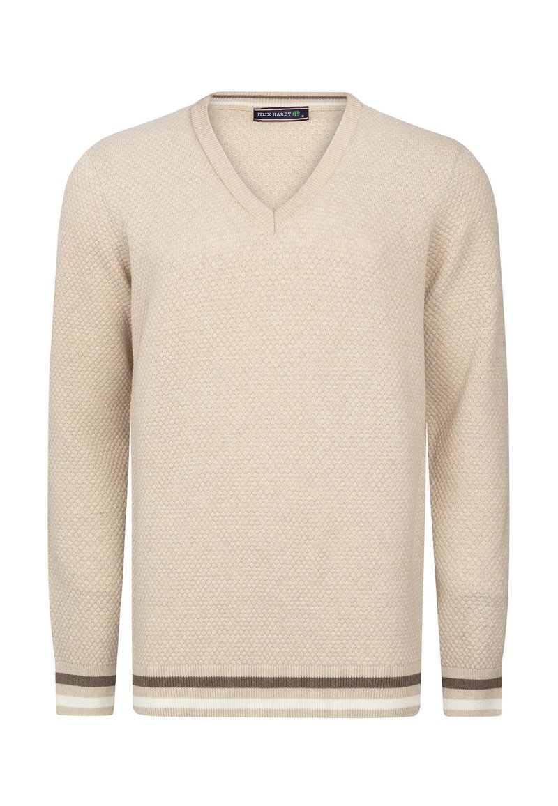 Felix Hardy V-NECK - Strickpullover - beige