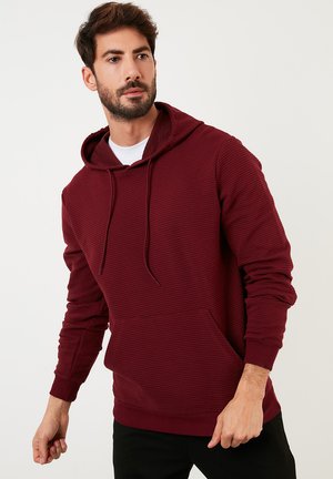 KANGAROO POCKET - Felpa con cappuccio - bordeaux