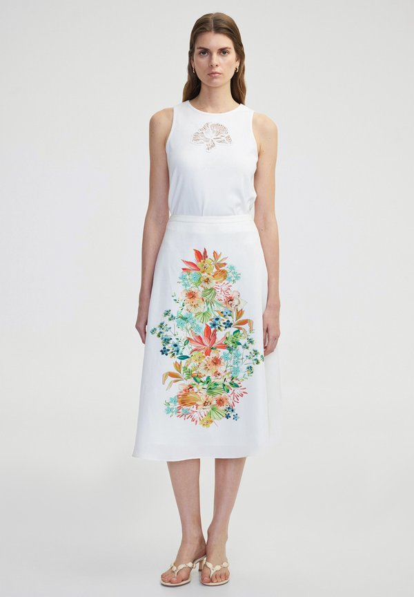 FLORAL PATTERNED MIDI - A-Linien-Rock - ecru