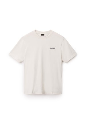 Napapijri, S-SMALL BOX SS OLIVE NIGHT G1F - T-Shirt basic - beige dimity