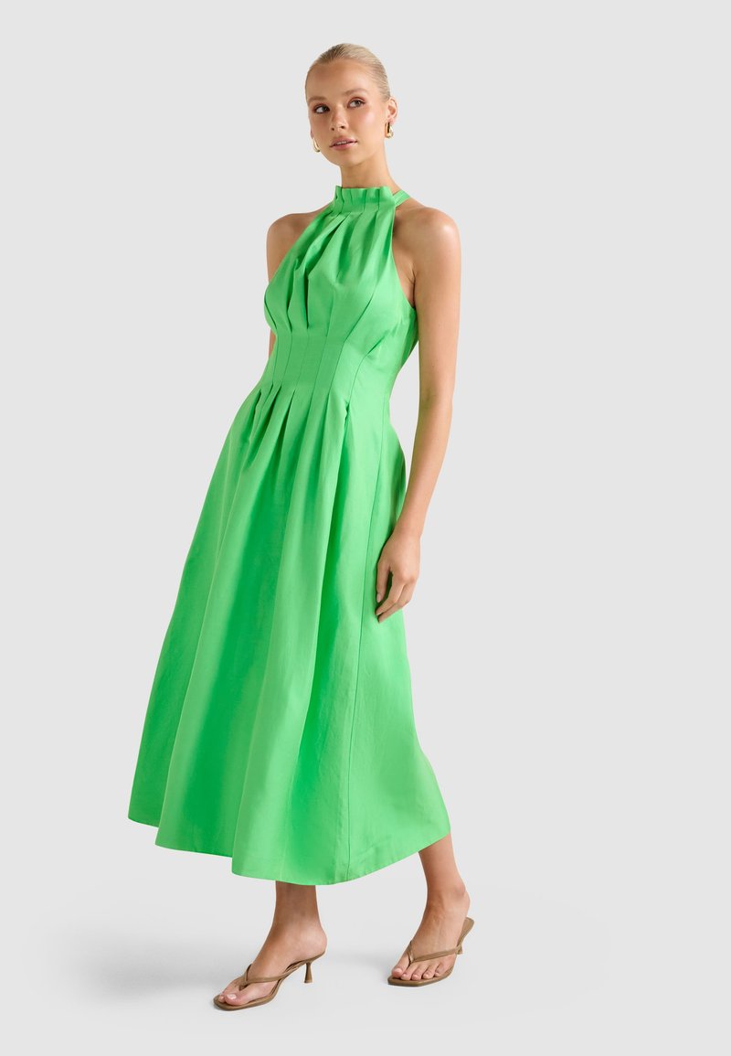Forever New MILLER PLEAT HALTER MIDI - Day dress - shamrock/green -  Zalando.ie