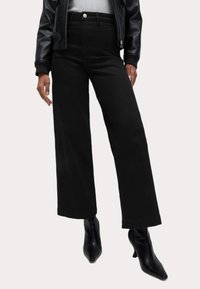 Marks & Spencer SEAMLESS WIDE LEG - Džíny Relaxed Fit - black