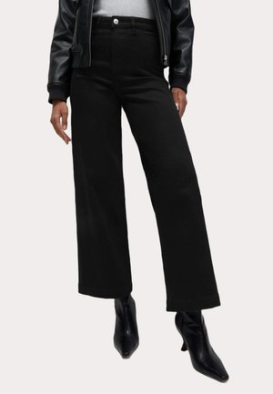 Marks & Spencer SEAMLESS WIDE LEG - Jeans relaxed fit - black