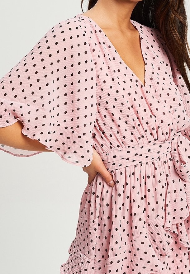 chinese dress ladies Delamere Mini Dress Pink / Black Polka main image 1