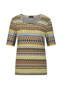 T-Shirt print - khaki/light green/orange patterned