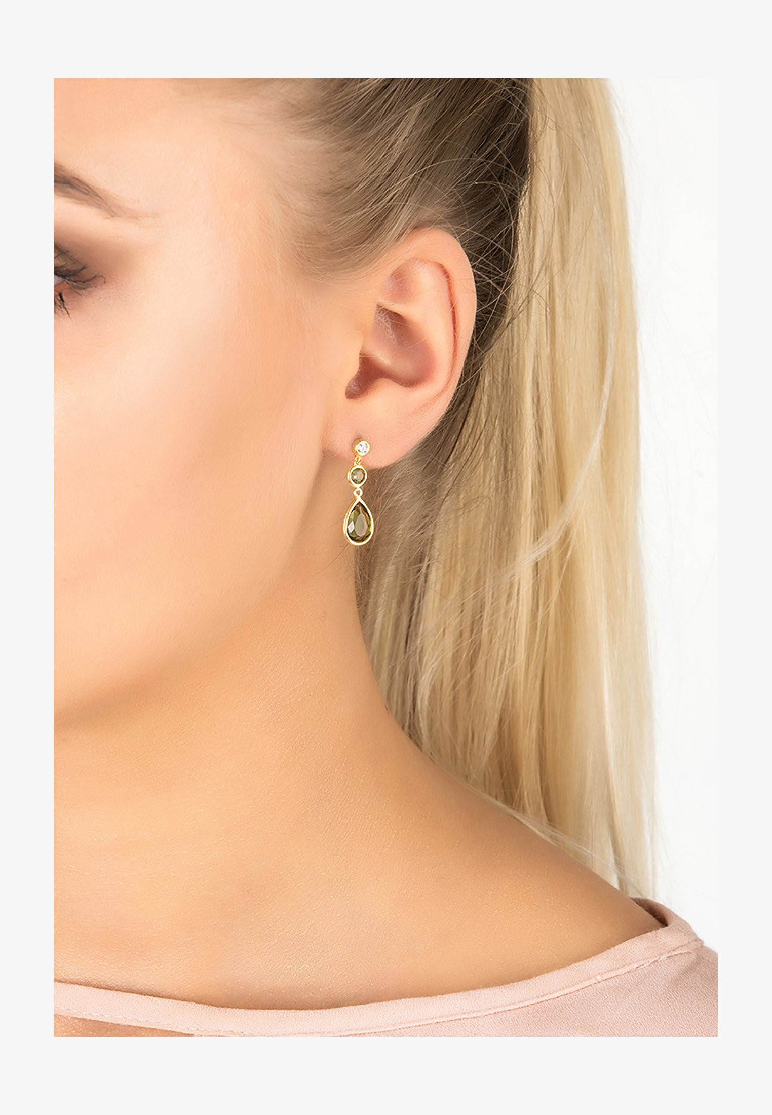 Orecchini A Cascata In Oro Con Pietre Preziose Peridoto – Latelita ERVIOLA, Gioiello Elegante Donna, Design Contemporaneo
