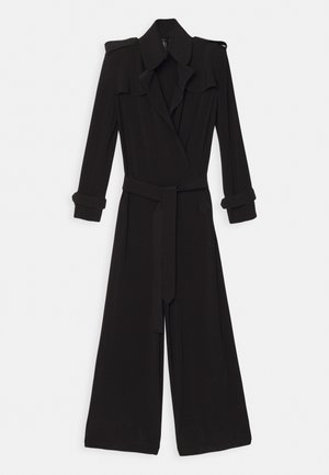 DOUBLE BREASTED TRENCH STRAIGHT LEG - Pajac - black