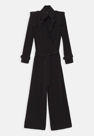 Norma Kamali DOUBLE BREASTED TRENCH STRAIGHT LEG - Macacão - black