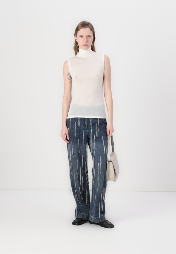 PANTALONI TROUSERS - Wide Leg - azure wash3