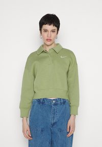 Nike Sportswear W NSW STYLE FLC CROP 3Q POLO - Camisola - alligator/sail