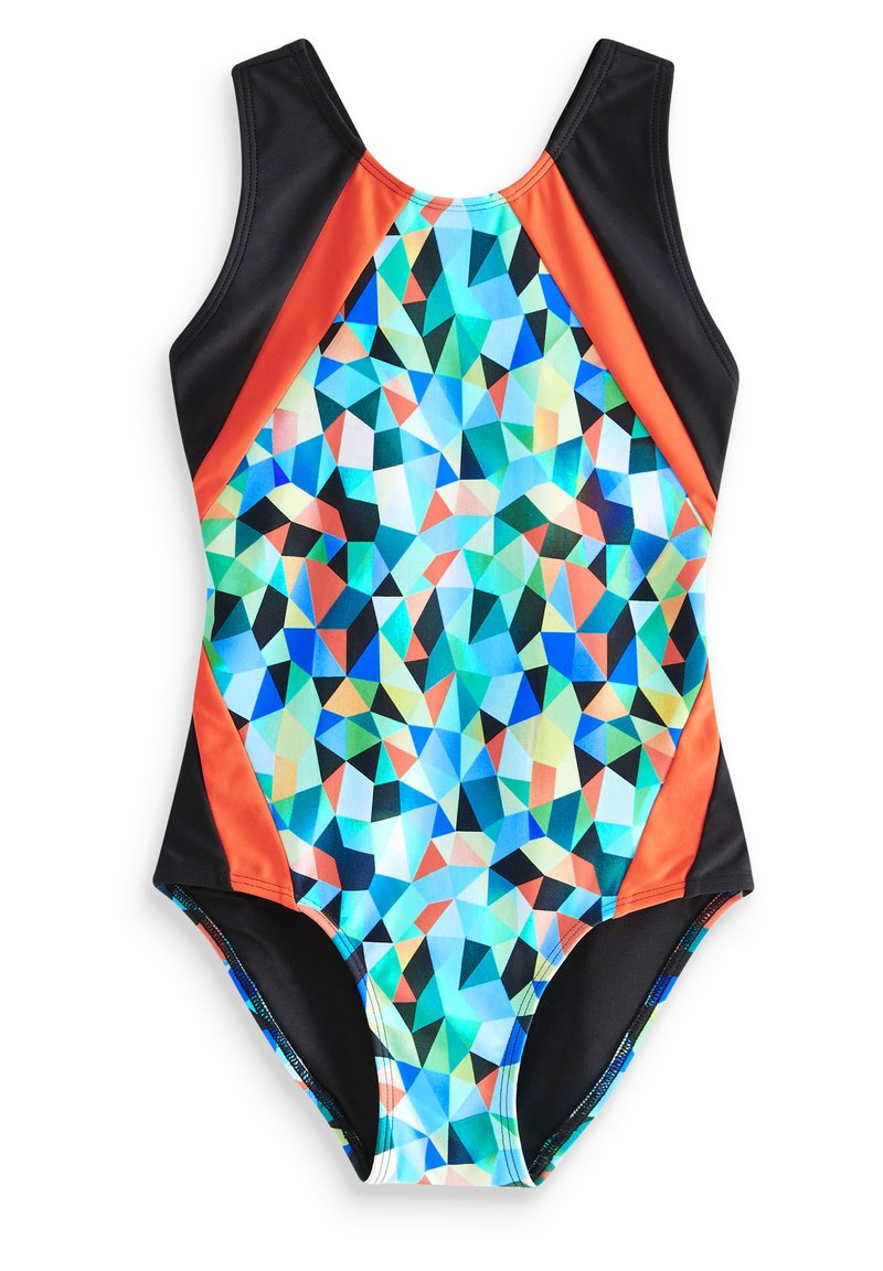 Next - SPORTS  STANDARD - Bañador - green orange geometric, Ampliar