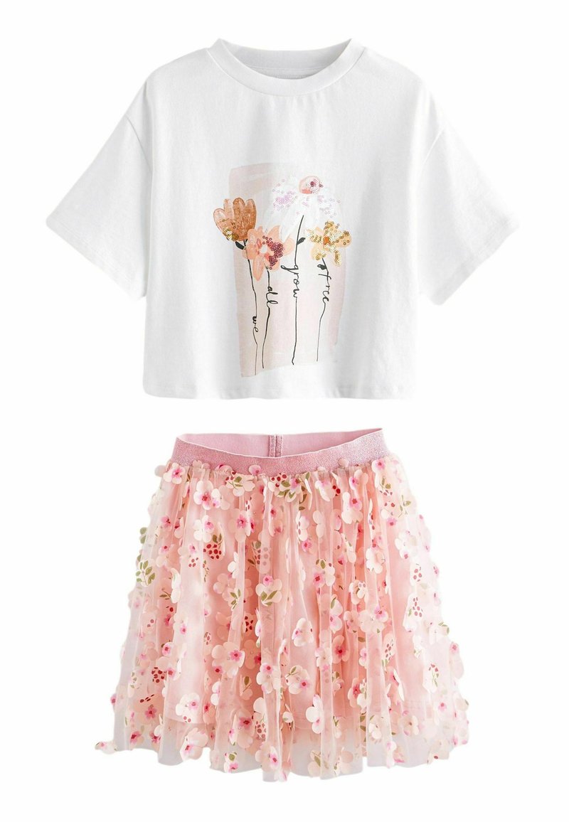 Next - FLORAL SET  - REGULAR FIT - sukňa v tvare A - pink, Zväčšiť