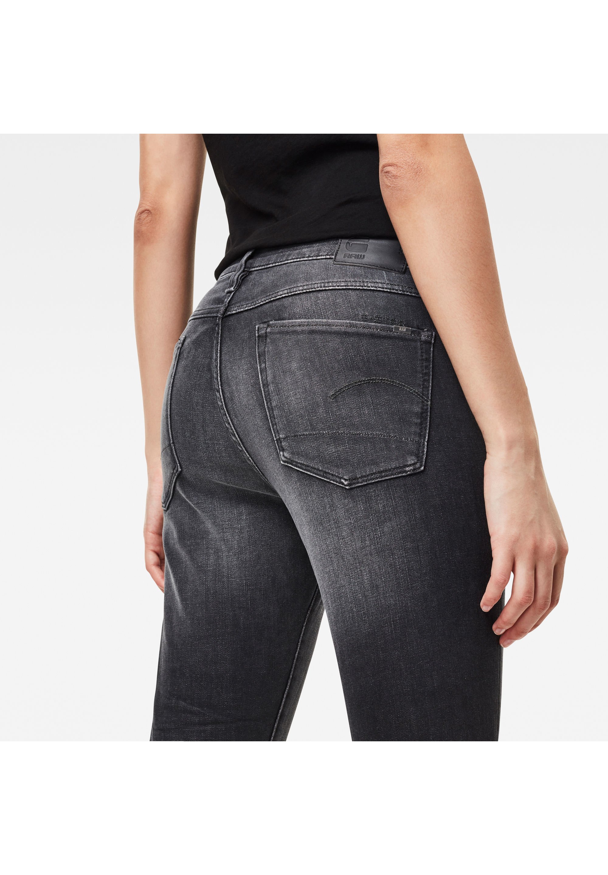G-Star MID SKINNY ANKLE - Jeans Skinny Fit - worn in corby black/Zwart  denim/blackdenim - Zalando.nl