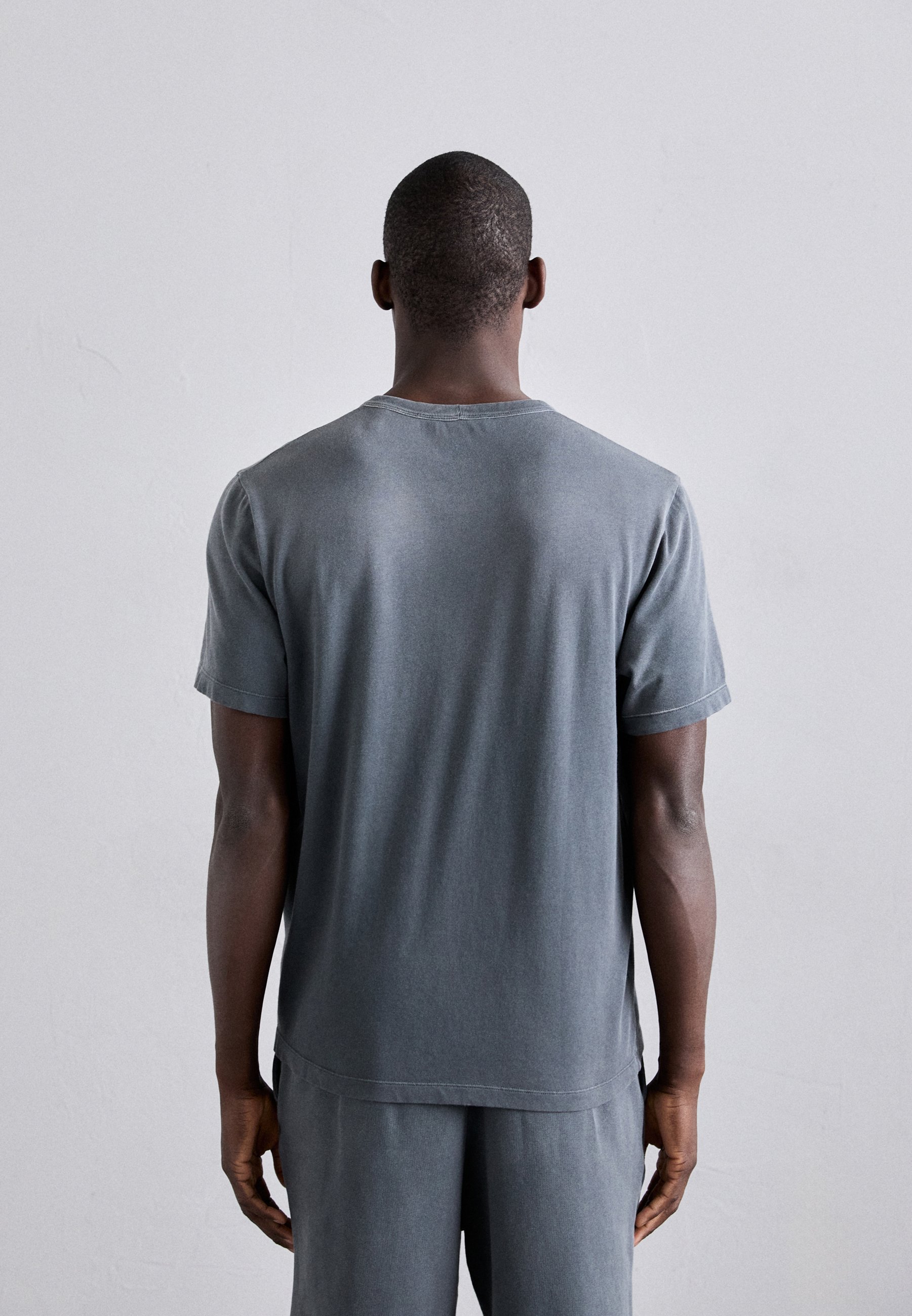 トップス Helmut Lang distressed Print Tee Gray Helmut Lang LAZER TEE - Print T-shirt - steel grey/dark grey