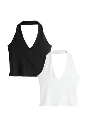 HALTER NECK 2 PACK  - Tops - black white