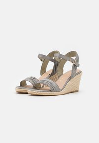 Tamaris Wedge sandals - emerald pleats