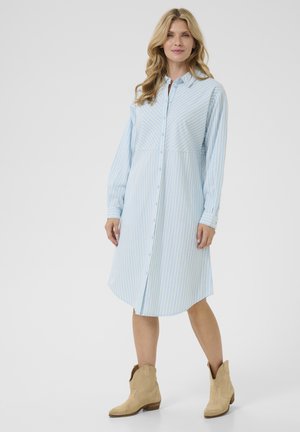 Cream, CRNADELA BUTTON WITH COLLAR - Blousejurk - clear blue stripe