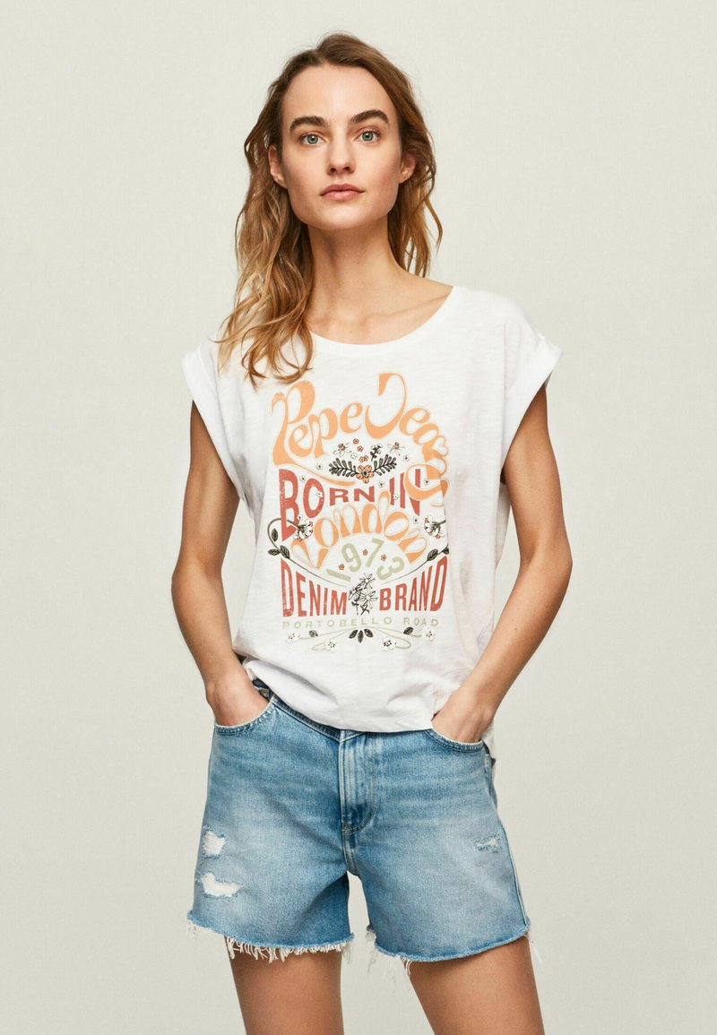 Pepe Jeans ONNA TShirt print white/weiß Zalando.de