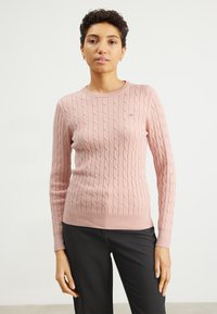 GANT - STRETCH CABLE C NECK - Pulover - autumn sunset Miniaturna slika 1