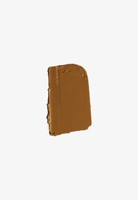 Brązowa próbka farby o gładkiej, błyszczącej teksturze i zaokrąglonym górnym rogu, przedstawiająca bogate, ciepłe odcienie oraz czyste, wyraźnie zdefiniowane krawędzie.