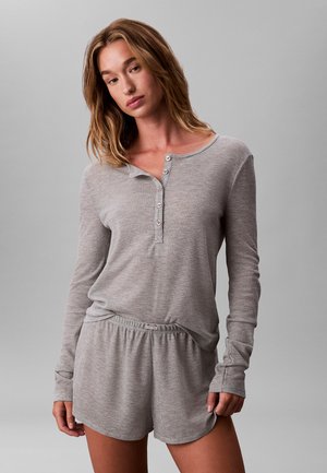 LONG SLEEVE WAFFLE - Nachtwäsche Shirt - b grey heather